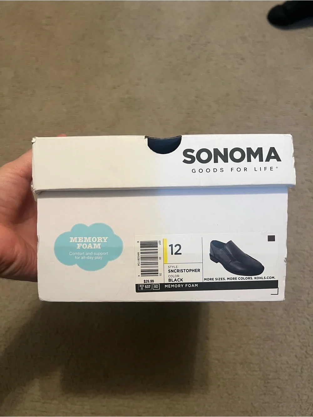 Sonoma Black Slip-On Memory Foam Loafers